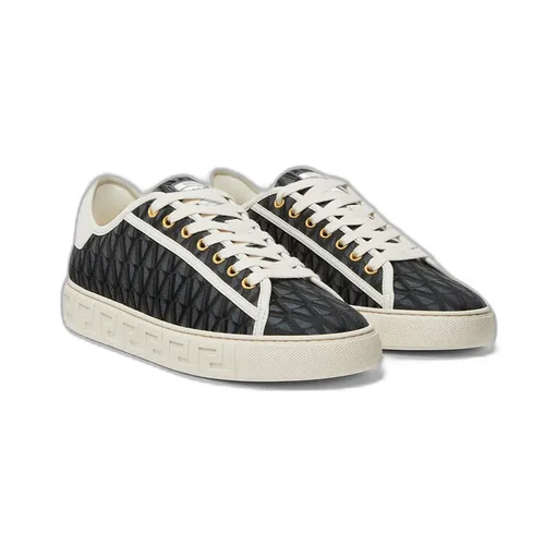 Greca-Pattern Lace-Up Sneakers