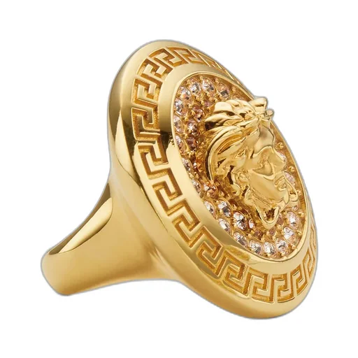 Logo-Engraved Embellished Ring