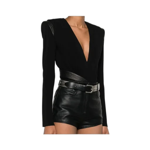 Deep V-Neck CrÊPe Bodysuit