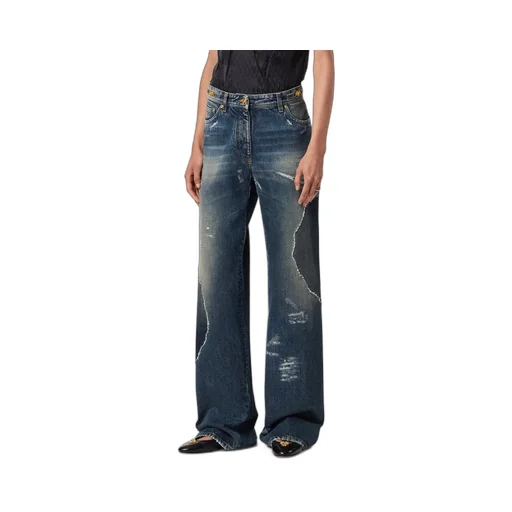 Logo-Patch Distressed Jeans