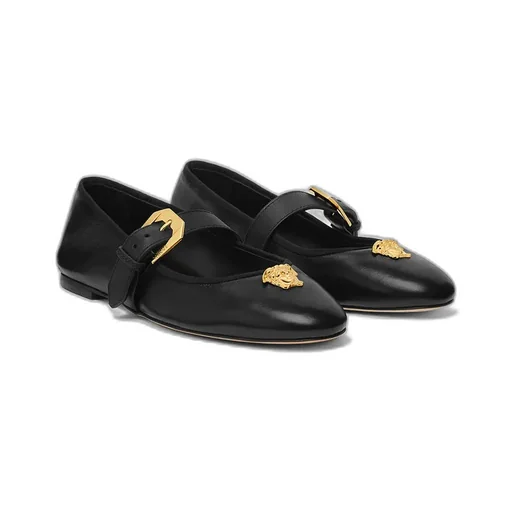 Medusa-Buckle Ballet Flats