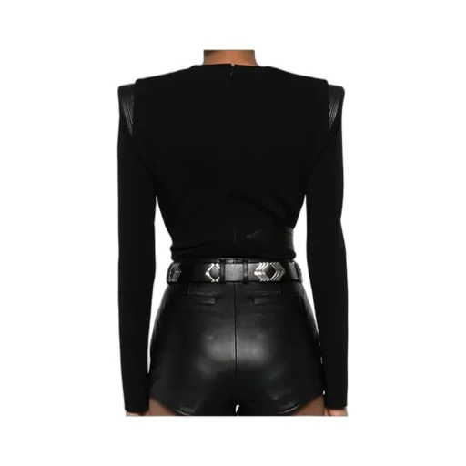 Deep V-Neck CrÊPe Bodysuit