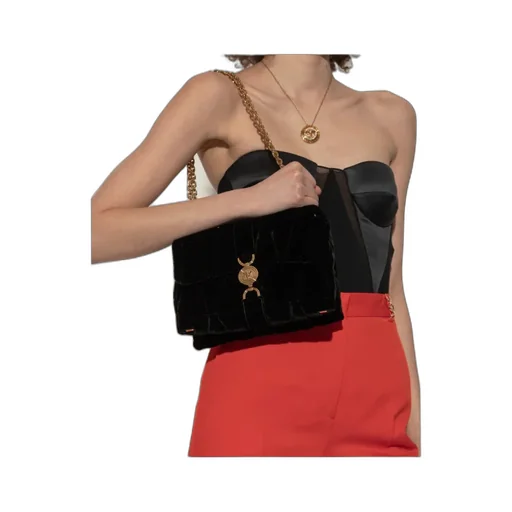 Kleio Chain-Linked Velvet Shoulder Bag