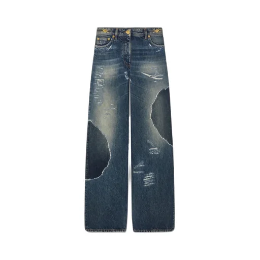 Logo-Patch Distressed Jeans