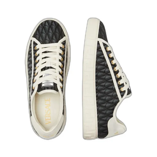 Greca-Pattern Lace-Up Sneakers
