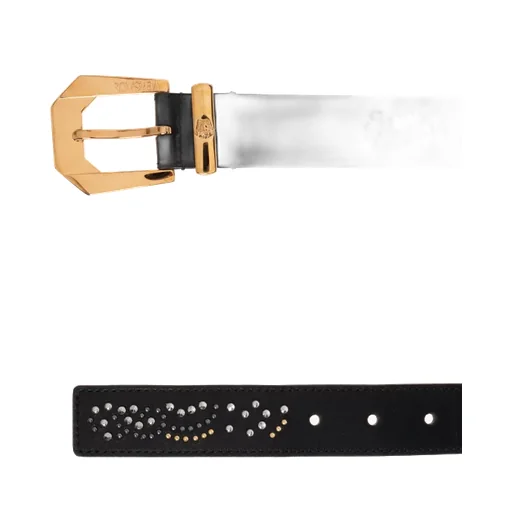 Crystal-Embellished Leather Belt