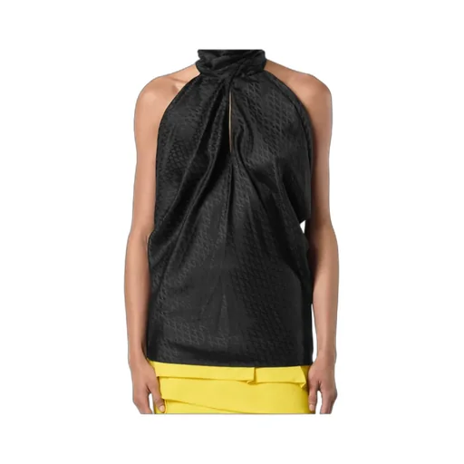 Neck-Tie Textured Top