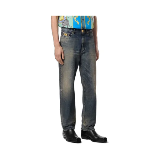 Logo-Plaque Cotton Jeans