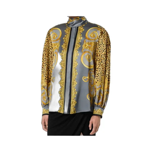 Cheetah Foulard Silk LavalliÈRe Shirt