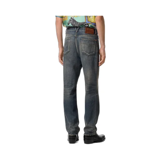 Logo-Plaque Cotton Jeans