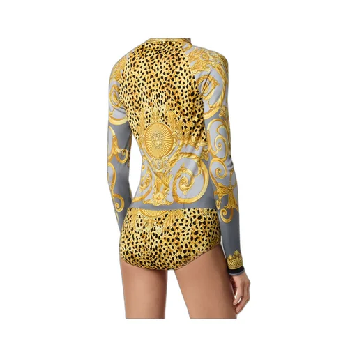 Leopard-Printed Draped Bodysuit