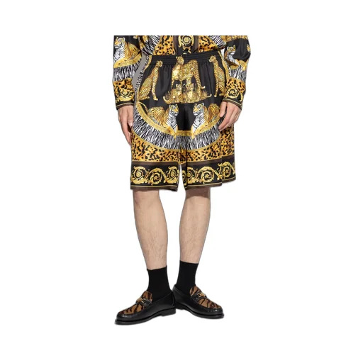 Pattern-Printed Elasticated Waistband Shorts