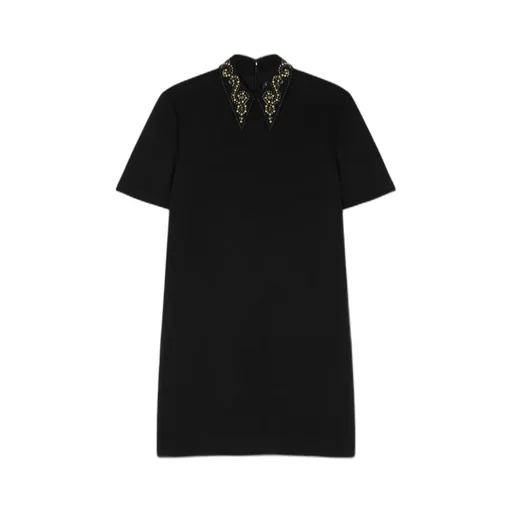 Embellished-Collar Mini Dress