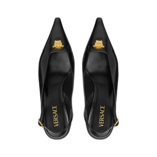 Medusa Head Pointed-Toe Slingbacks