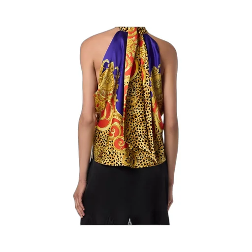 Baroque-Print Halterneck Top