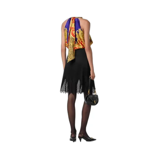 Baroque-Print Halterneck Top
