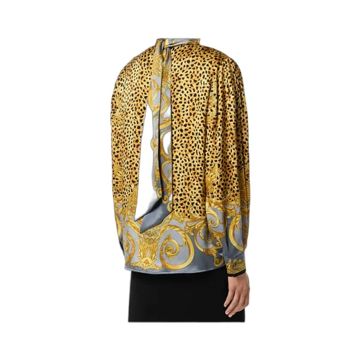 Cheetah Foulard Silk LavalliÈRe Shirt