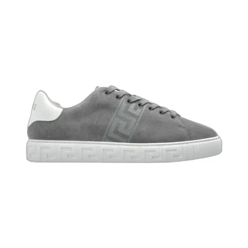 Greca-Embroidered Lace-Up Sneakers