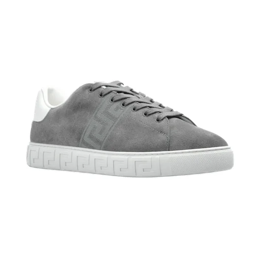 Greca-Embroidered Lace-Up Sneakers