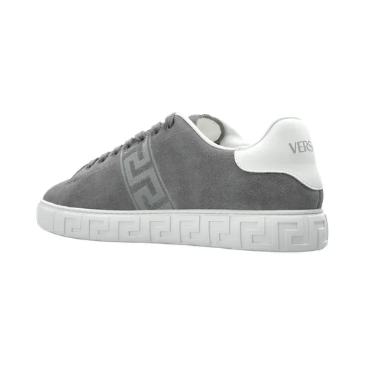 Greca-Embroidered Lace-Up Sneakers
