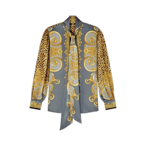 Cheetah Foulard Silk LavalliÈRe Shirt