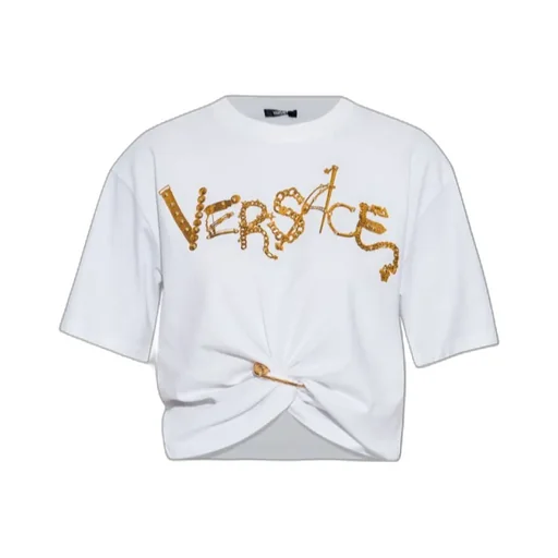 Embellished Knot-Detail T-Shirt