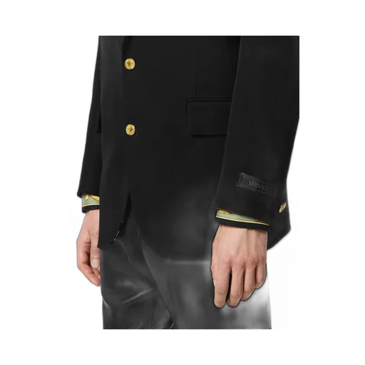Gold-Button Wool Blazer
