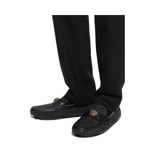 Medusa-Plaque Slip-On Loafers