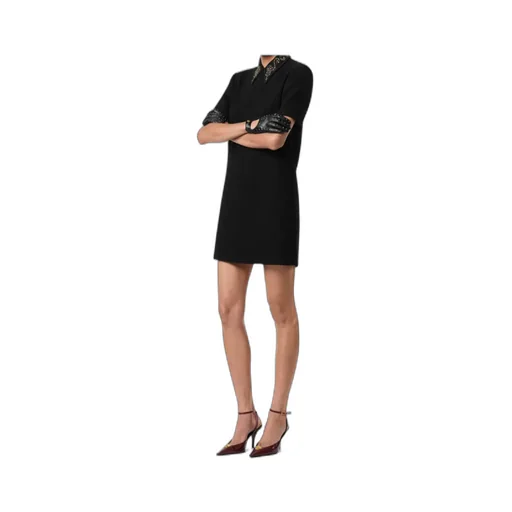 Embellished-Collar Mini Dress