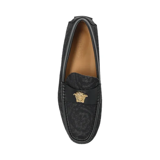 Medusa-Plaque Slip-On Loafers