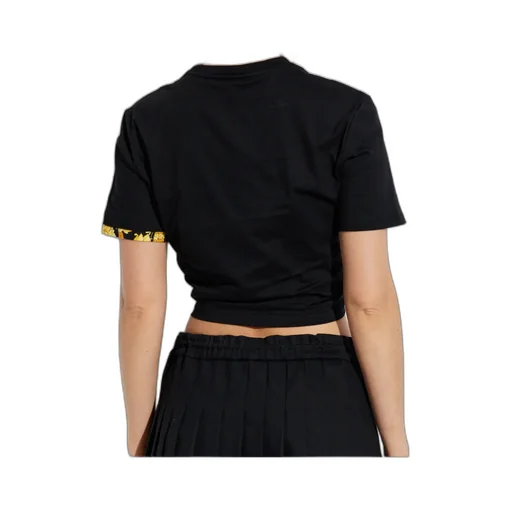 Safety Pin Detailed Cropped T-Shirt