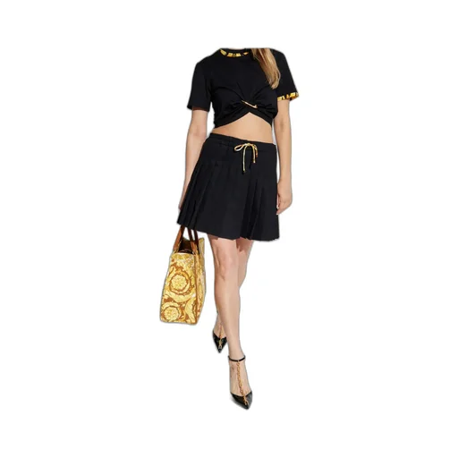 Safety Pin Detailed Cropped T-Shirt