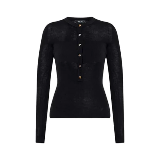 Fitted Cut Long-Sleeved Knitted Top