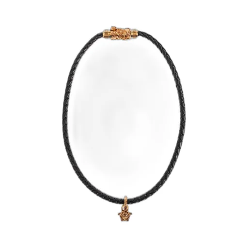 Medusa Head Pendant Leather Necklace