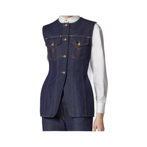 Button-Up Denim Gilet