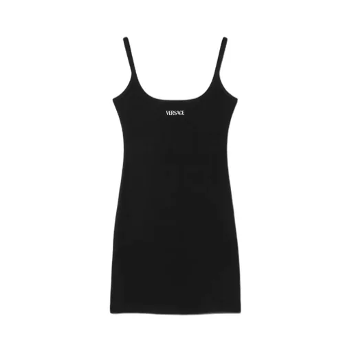 Logo Embroidered Sleeveless Dress