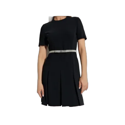 Crewneck Belted Embellished Dress