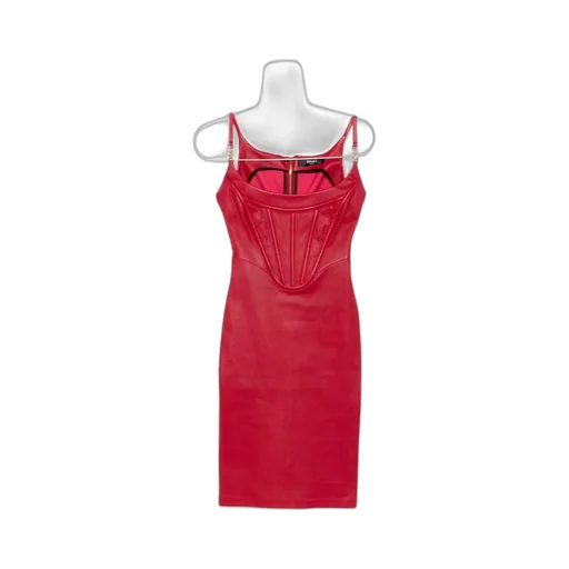 Zip-Up Sleeveless Leather Dress
