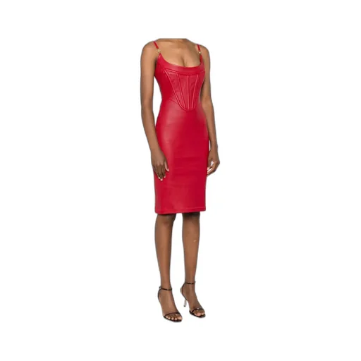 Zip-Up Sleeveless Leather Dress
