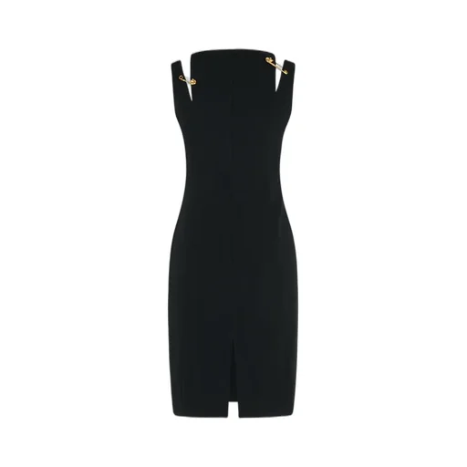 Safety-Pin Detailed V-Neck Dress