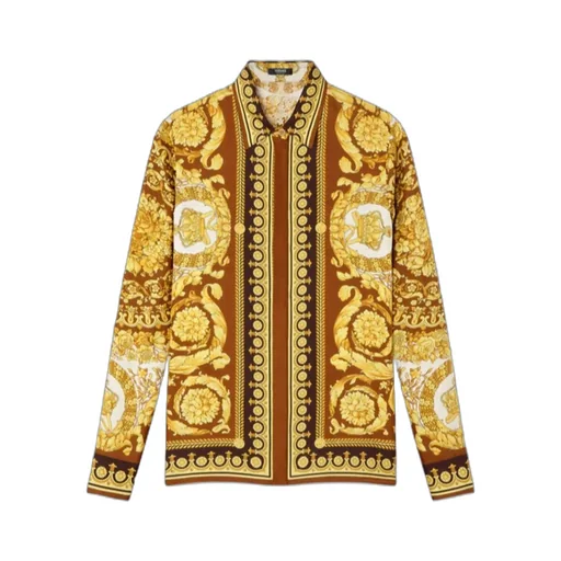 Pattern-Printed Long-Sleeved Shirt