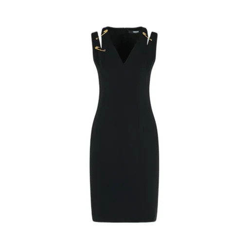 Safety-Pin Detailed V-Neck Dress