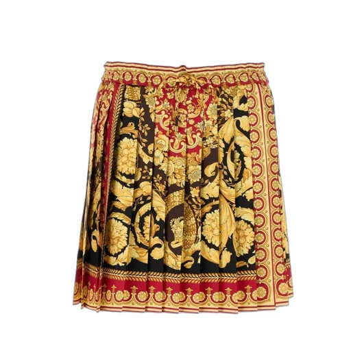 Pattern-Printed Pleated Skirt