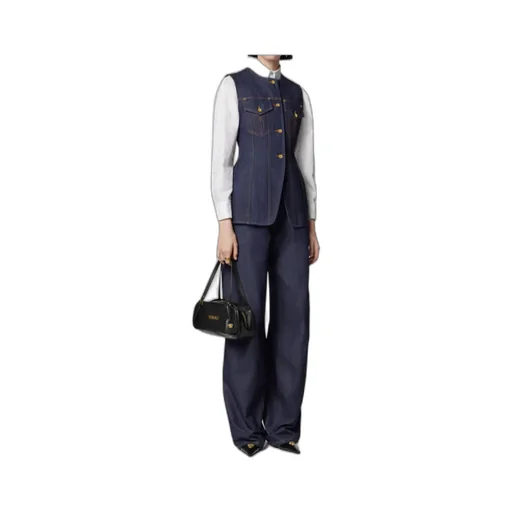 Button-Up Denim Gilet