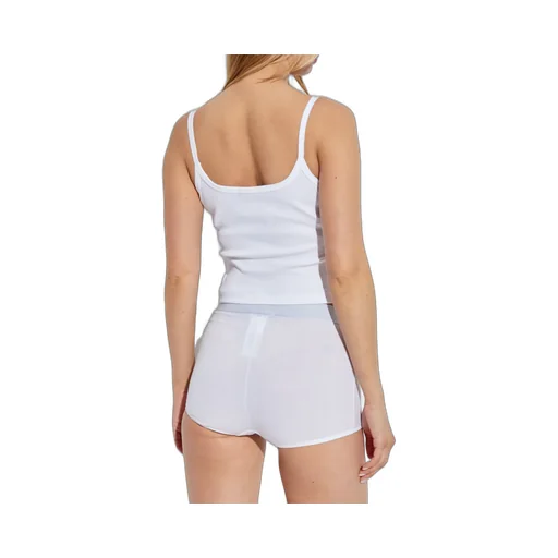 Logo-Embroidered Ribbed Top