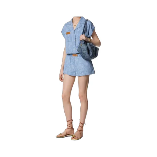 Logo-Patch Denim Shorts