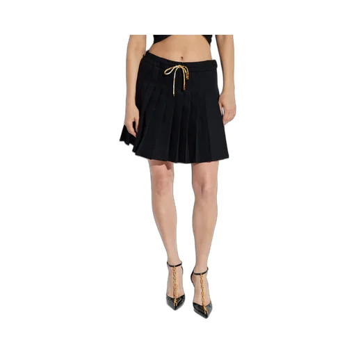 Pleated Drawstring Mini Skirt