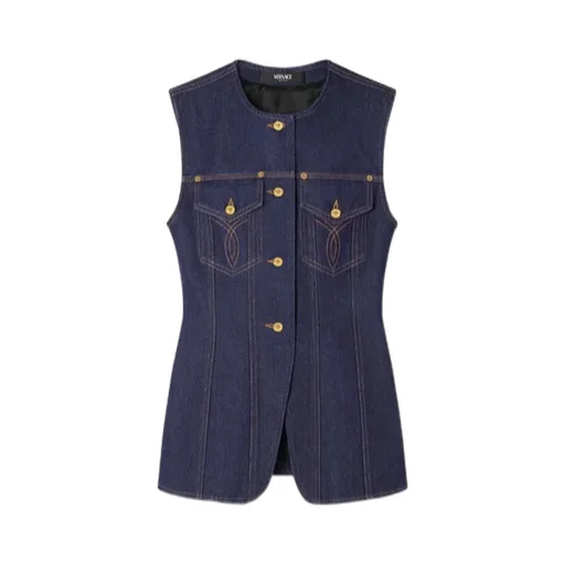 Button-Up Denim Gilet