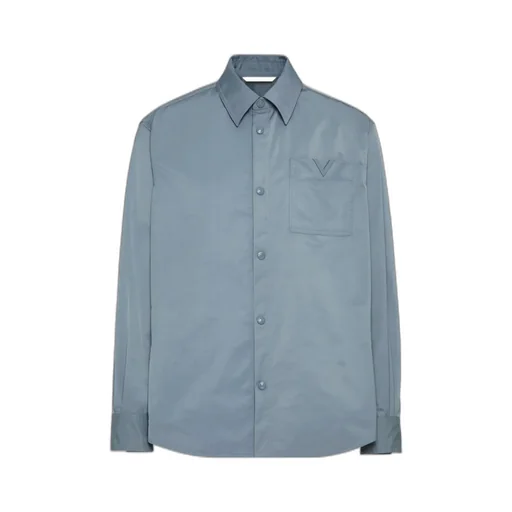 Logo Plaque Buttoned Shirt Jacket