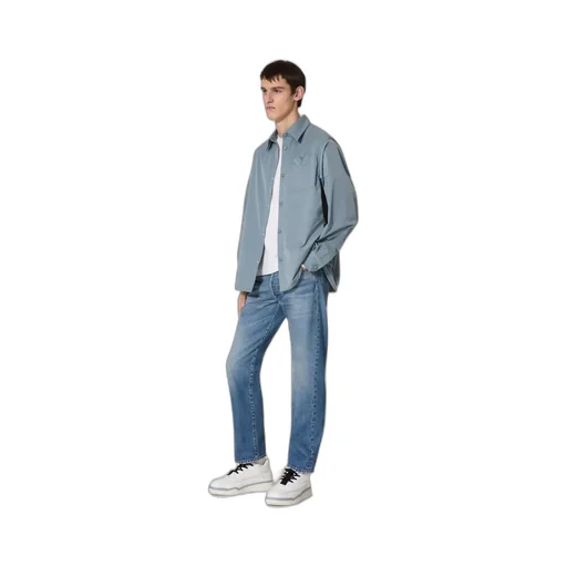 Logo Plaque Buttoned Shirt Jacket